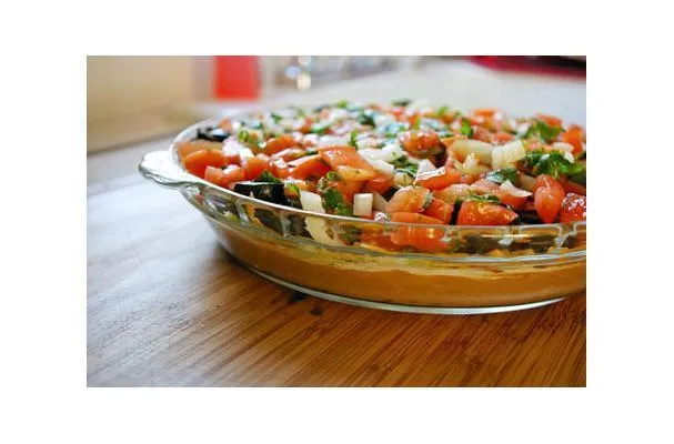 Trempette mexicaine aux haricots en couches